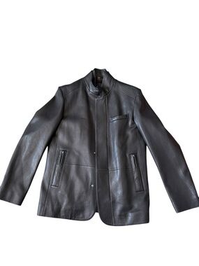 Overland men’s brown leather jacket